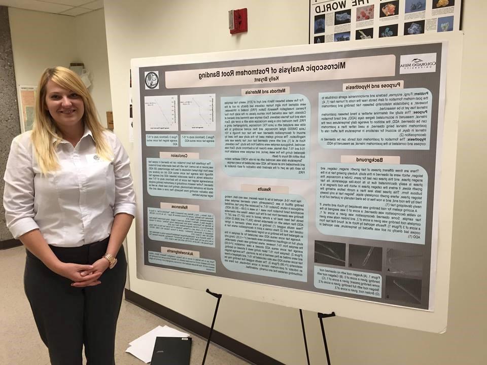 CMU student presenting her forensic science research. 